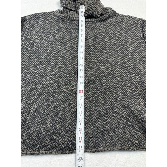 Willow Knit Funnel Neck Sweater Gray Taupe Cotton Textured Weave SZ M USA - Picture 5 of 6